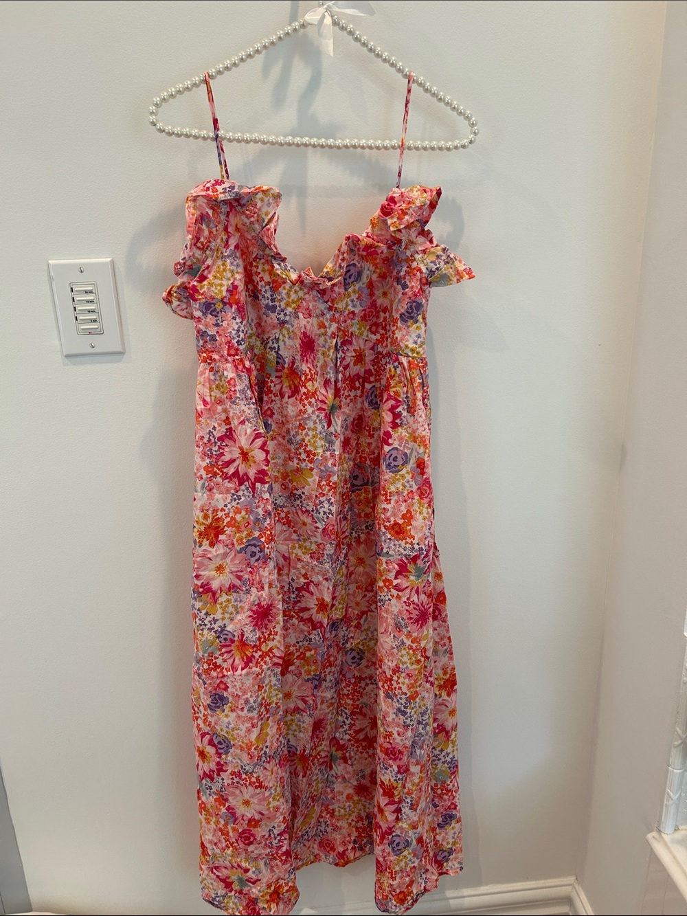 H&M Floral Maxi Dress in Pink, Red, Yellow